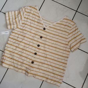 NWT Gold striped blouse